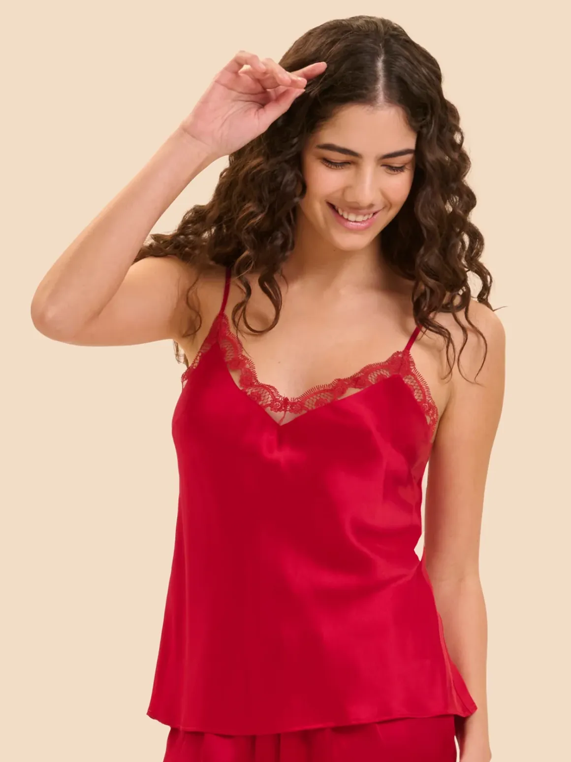Top broderie - Rouge Opéra