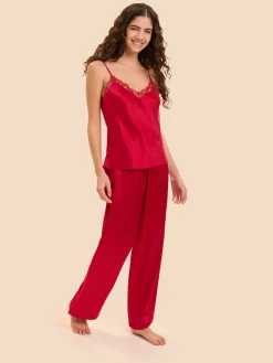 Top broderie - Rouge Opéra
