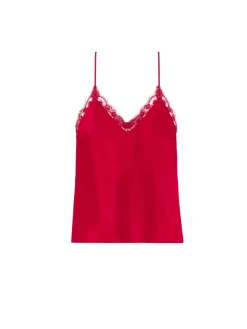 Top broderie - Rouge Opéra