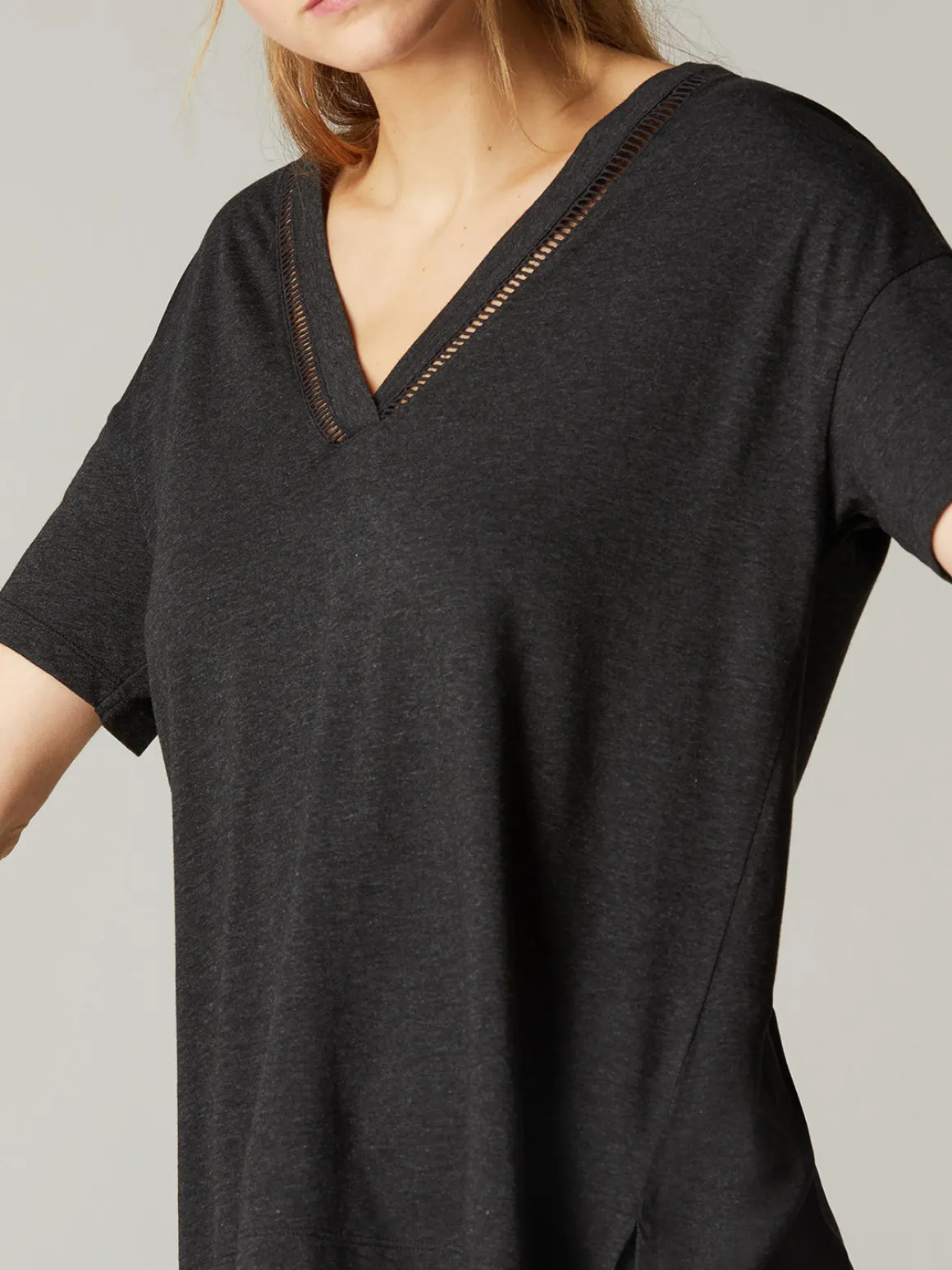 Top manches courtes - Anthracite chiné