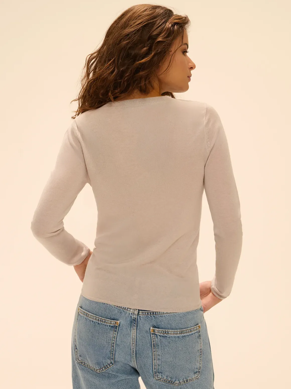 Top manches longues - Beige chiné